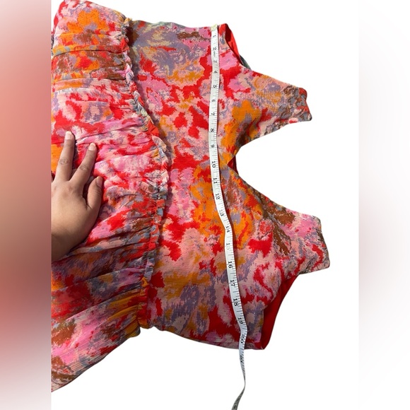 Free People Julianna Maxi Dress Ruffled Tiers V Neck Floral Print - Picture 9 of 11